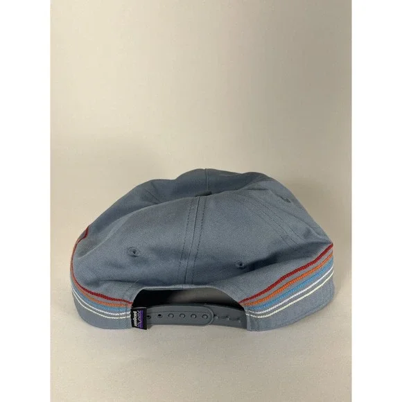 Patagonia Funfarer Mid Crown Cap OS Line Logo Ridge Stripe Light Plume Grey Hat - Picture 3 of 4